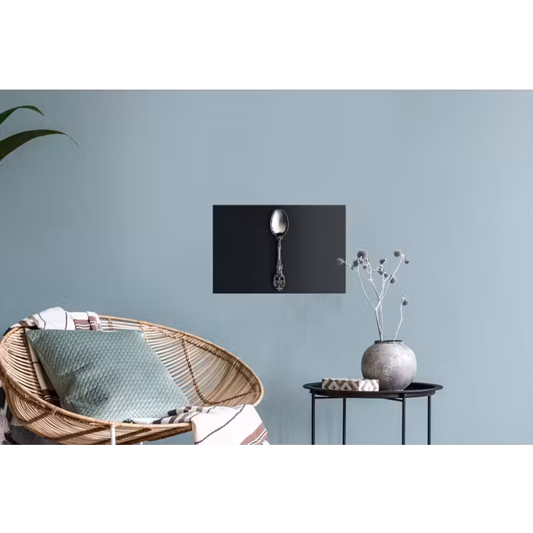 Lepel - Zilver - Metaal Muursticker klein -plant