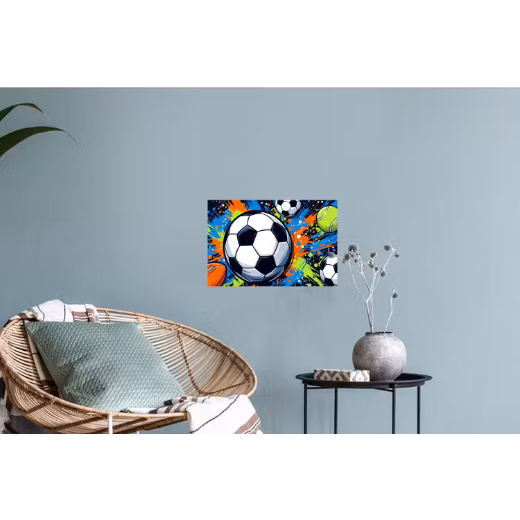 Sport - Ballen - Kleurrijk Muursticker klein -plant