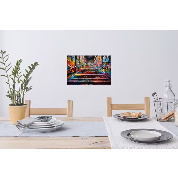 Trap - Graffiti - Kleuren - Kunst Muursticker klein -eettafel