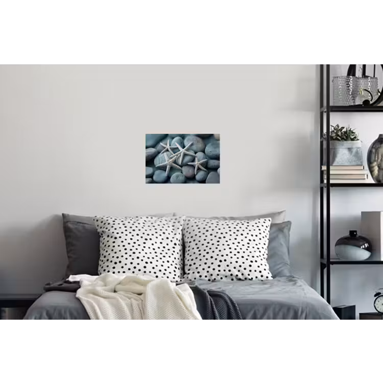 Zeesterren - Stenen - Wit Muursticker klein -slaapkamer