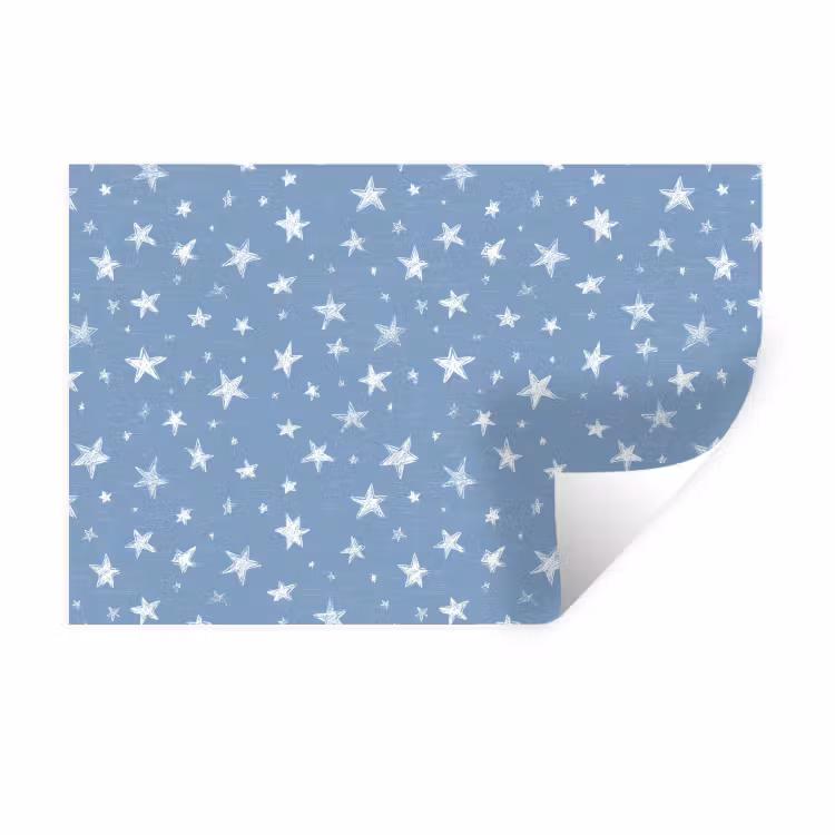 Sterretjes - Patroon - Blauw Muursticker klein 286 -3d
