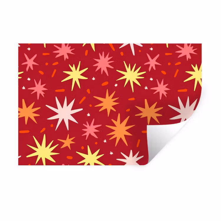 Sterren - Speels - Rood Muursticker klein 286 -3d
