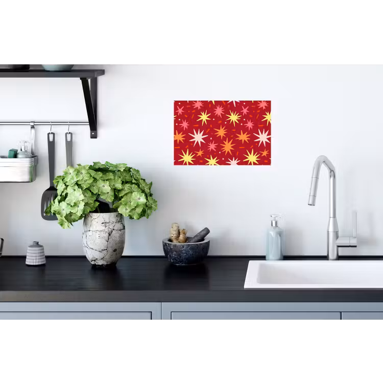 Sterren - Speels - Rood Muursticker klein 286 -keuken