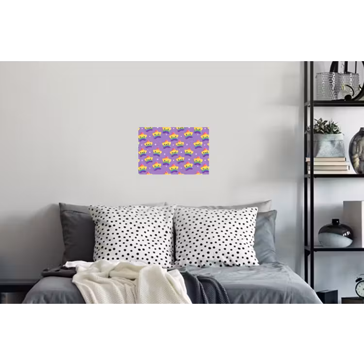 Sterren - Regenboog - Paars Muursticker klein 286 -slaapkamer