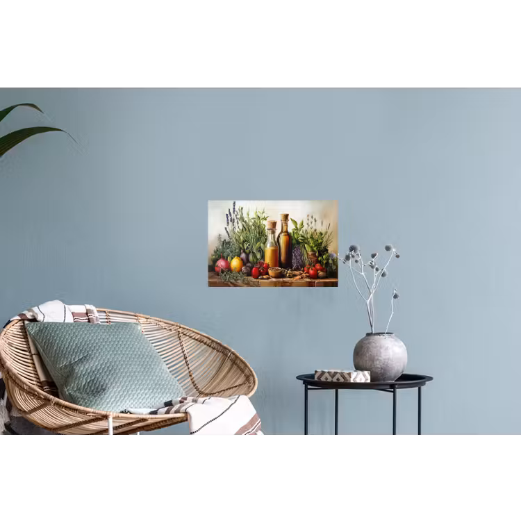 Stilleven - Kruiden - Specerijen - Fruit - Kleurrijk Muursticker klein -plant