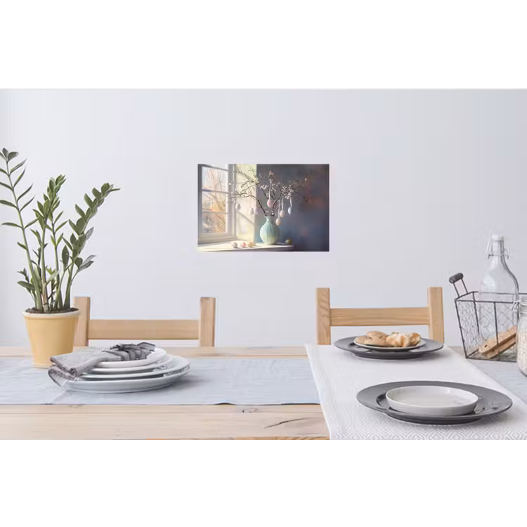 Stilleven - Vaas - Paastak Muursticker klein -eettafel