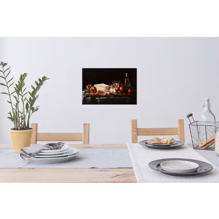 Stilleven - Vintage - Borrelplank Muursticker klein -eettafel
