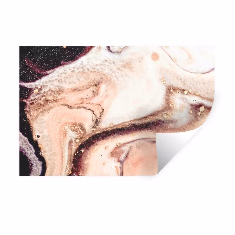 Binnenkant van een roze geode uit de natuur Muursticker klein -3d