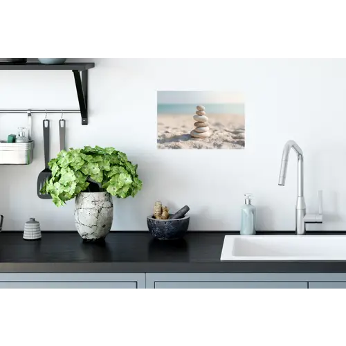 Stenen - Stapel - Zand - Zee Muursticker klein -keuken