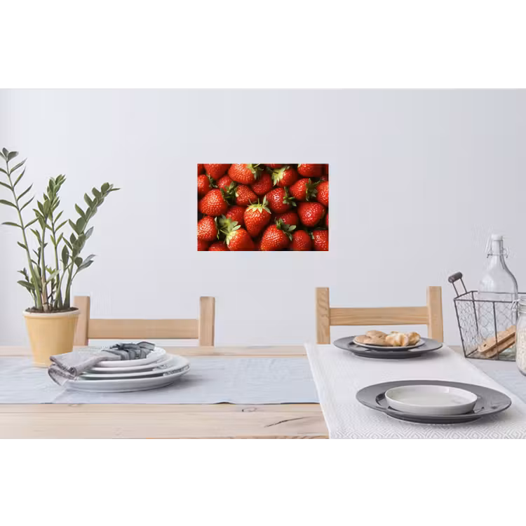 Aardbei - Fruit - Rood Muursticker klein -eettafel