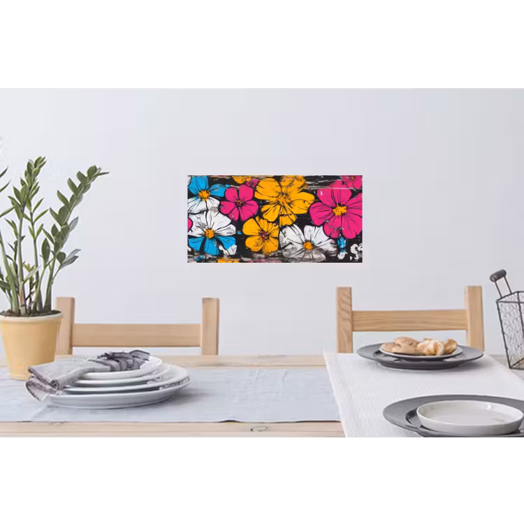 Street Art - Bloemen - Mix Muursticker klein -eettafel