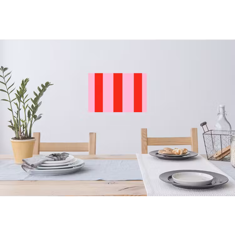 Strepen - Klassiek - Roze Muursticker klein 286 -eettafel