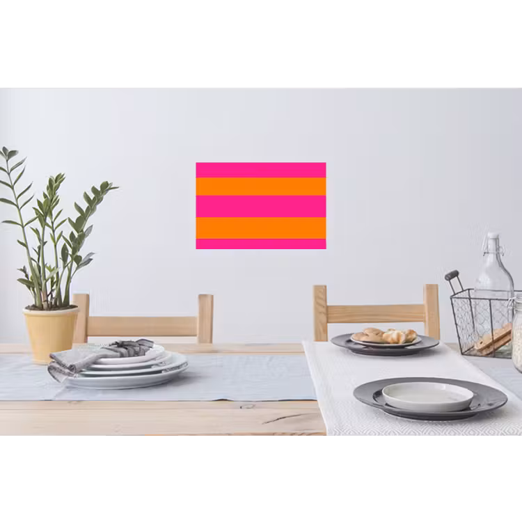 Strepen - Horizontaal - Roze Muursticker klein 286 -eettafel