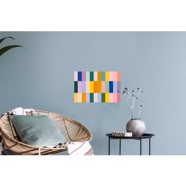 Stroken - Blauw - Patroon - Abstract Muursticker klein -plant
