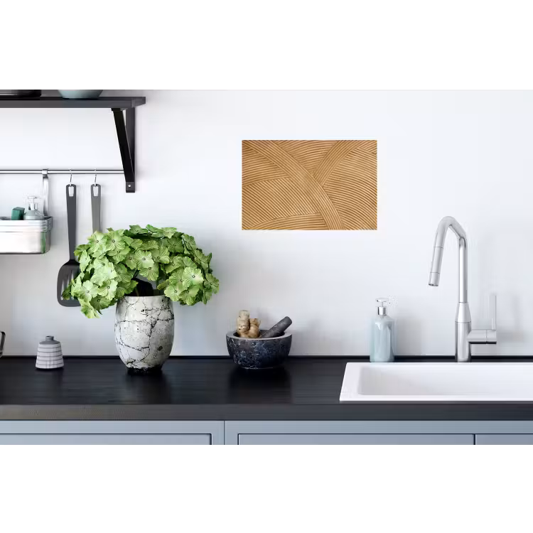 Structuren in rotan uit de natuur Muursticker klein -keuken