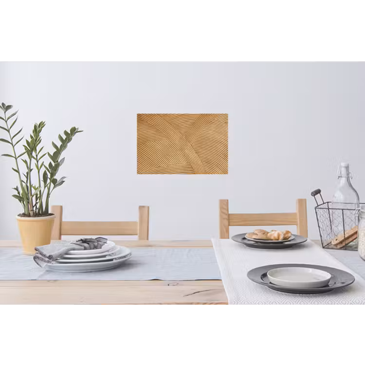 Structuren in rotan uit de natuur Muursticker klein -eettafel