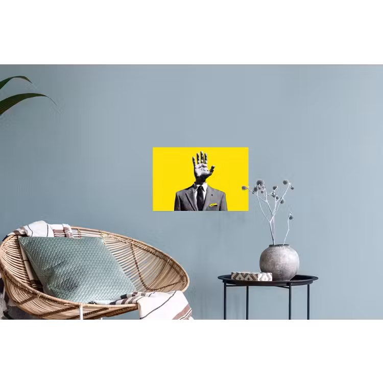 Pak - Hand - Geel Muursticker klein -plant