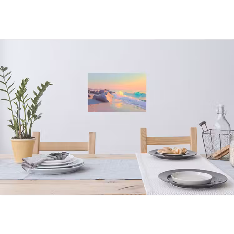 Zomerlicht - Strand - Fonkelende accenten Muursticker klein -eettafel