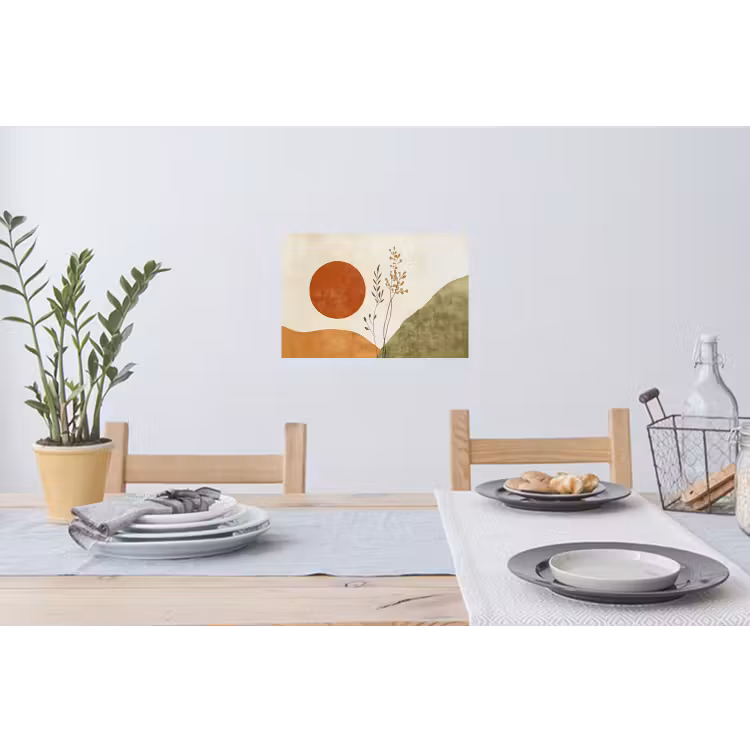 Zon - Abstract - Takken - Oranje Muursticker klein -eettafel