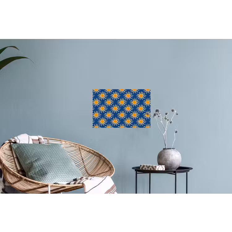 Zon - Patroon - Blauw Muursticker klein 286 -plant