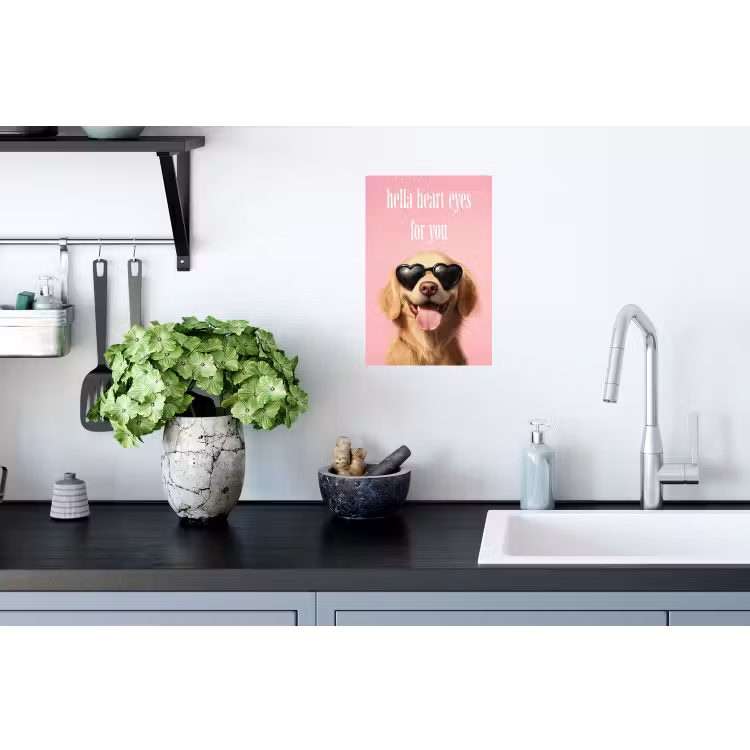 Zonnebril - Hartjes - Hond - Valentijn Muursticker klein -keuken