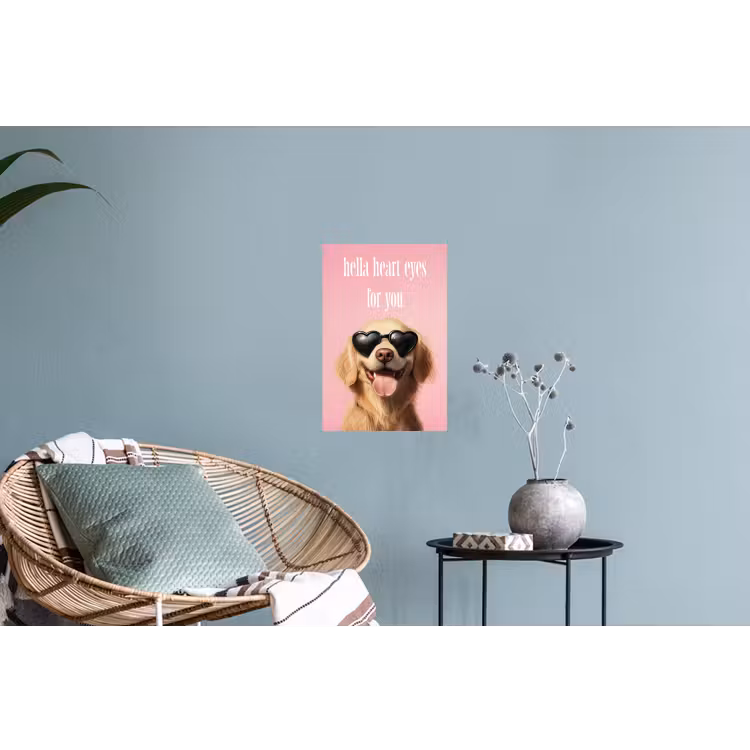 Zonnebril - Hartjes - Hond - Valentijn Muursticker klein -plant