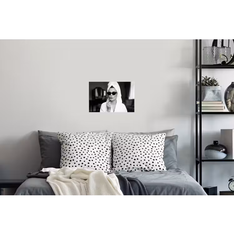 Zonnebril - Vrouw - Zwart - Wit Muursticker klein -slaapkamer