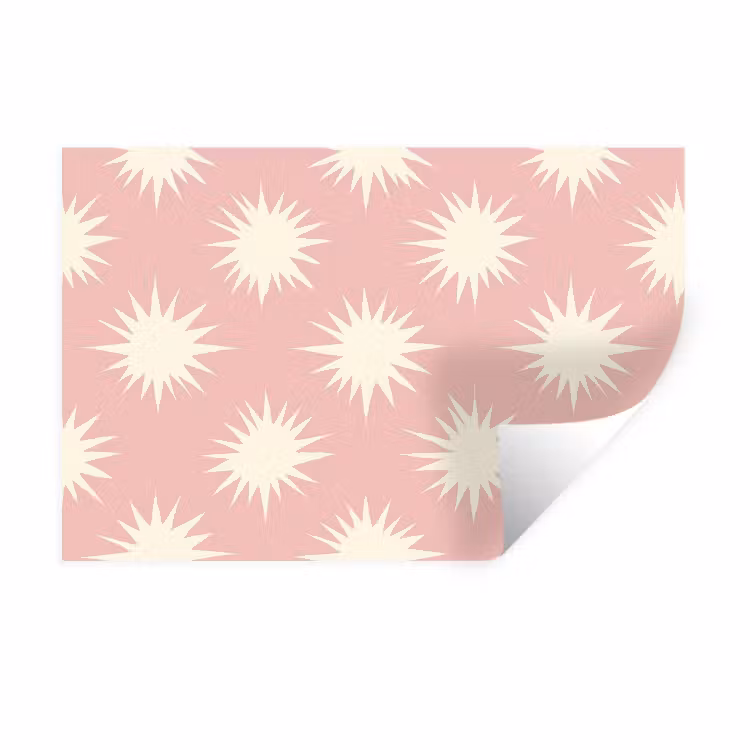 Zonnen - Patroon - Roze Muursticker klein 286 -3d