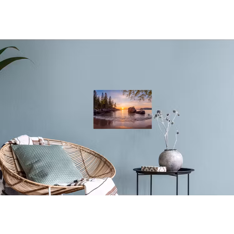 Zonsondergang - Kust - Water - Natuur - Oranje Muursticker klein -plant