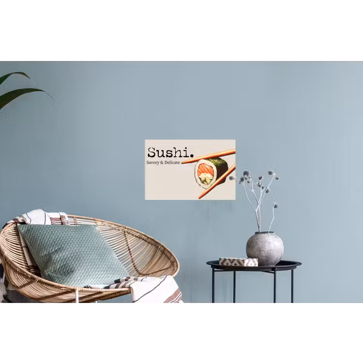 Sushi - Zalm - Rijst - Japans Muursticker klein -plant