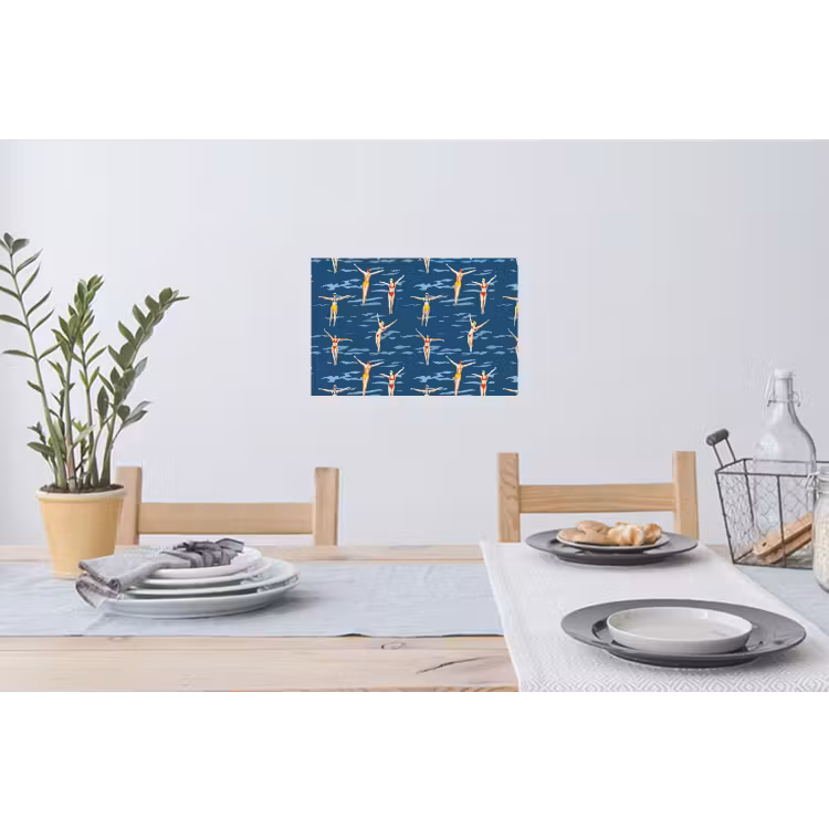 Zwemsters- Retro - Blauw Muursticker klein 286 -eettafel
