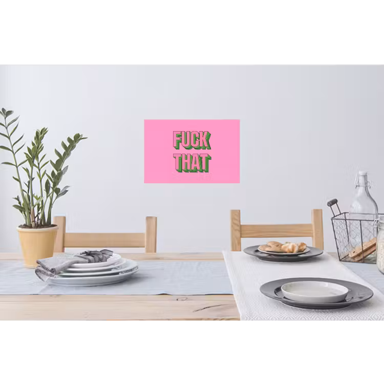 Tekst - Bold - Roze Muursticker klein -eettafel