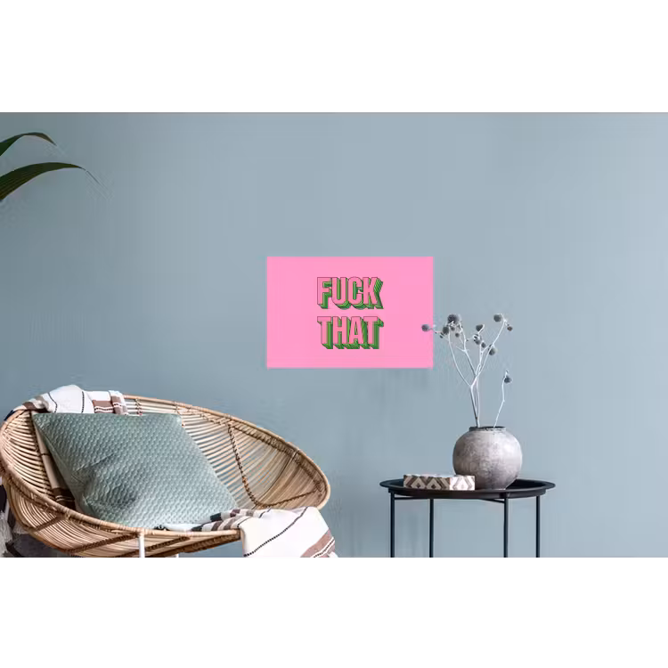Tekst - Bold - Roze Muursticker klein -plant