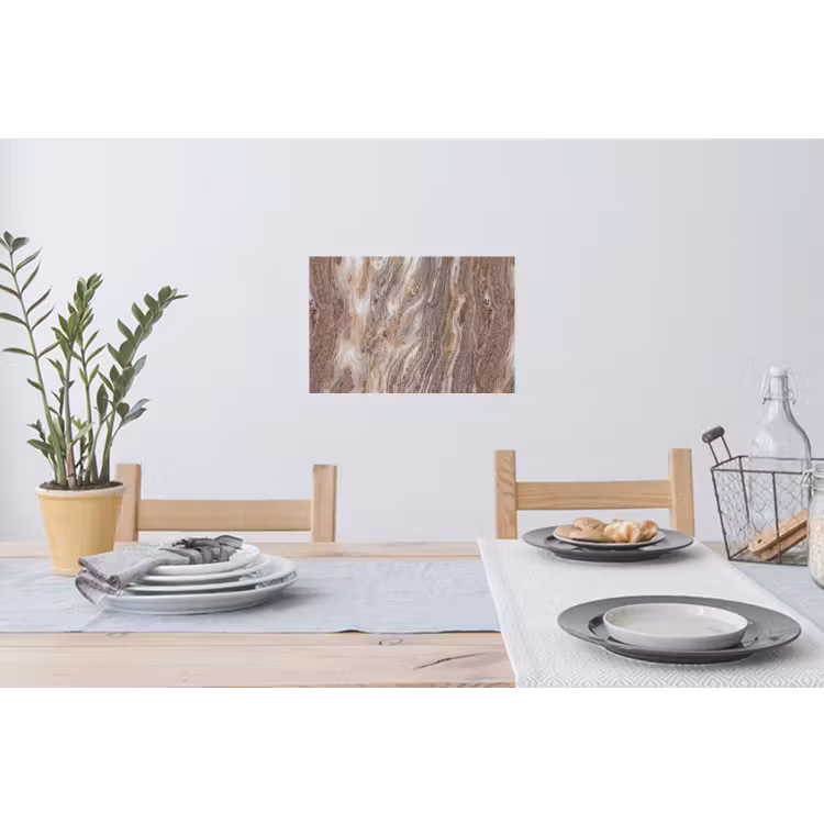 Textuur - Steen - Abstract - Beige Muursticker klein -eettafel