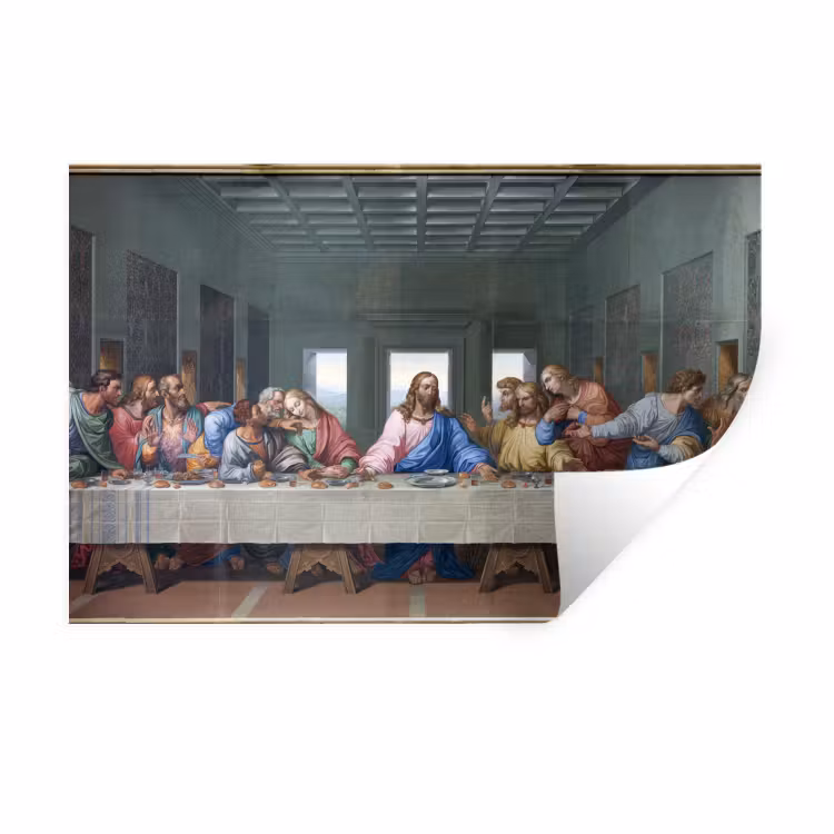 Het laatste avondmaal - Leonardo da Vinci Muursticker klein -3d