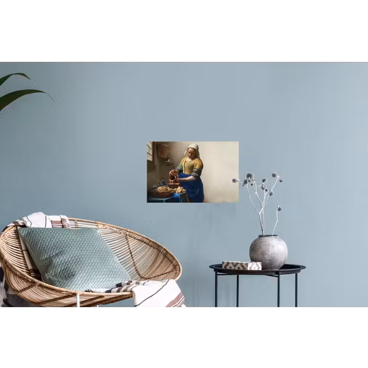 Het melkmeisje - Kunst - Oude meesters - Vermeer Muursticker klein -plant