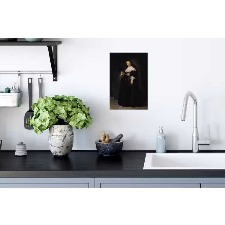 Het huwelijksportret van Oopjen Coppit - Rembrandt van Rijn Muursticker klein -keuken