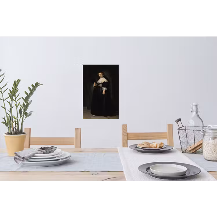 Het huwelijksportret van Oopjen Coppit - Rembrandt van Rijn Muursticker klein -eettafel