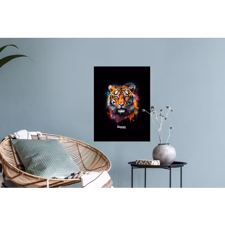 Tijger als street art kunstwerk Muursticker klein -plant