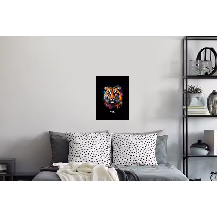 Tijger als street art kunstwerk Muursticker klein -slaapkamer