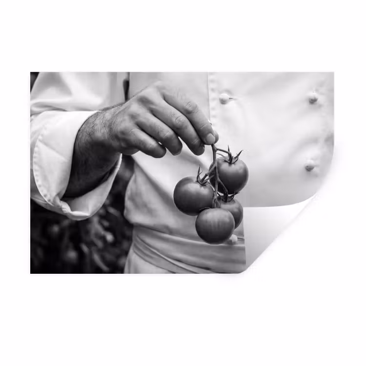 Tomaten - Chef - Zwart - Wit Muursticker klein -3d
