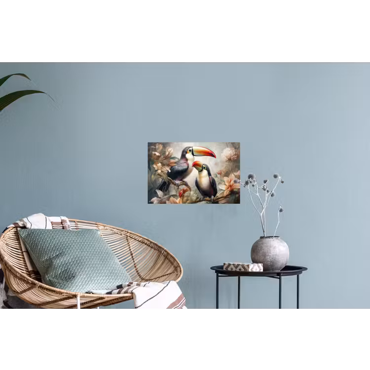 Toekan - Vogels - Bloemen - Jungle Muursticker klein -plant