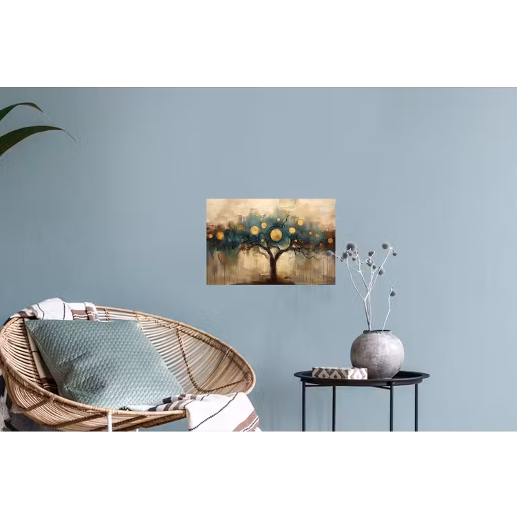 Boom - Kunst - Maan - Watercolor Muursticker klein -plant