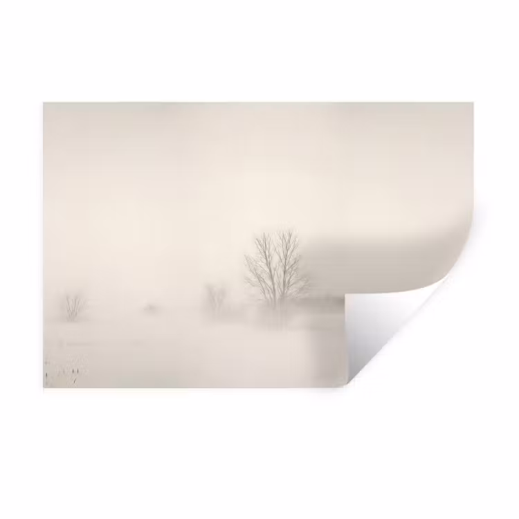 Boom - Mist - Sneeuw - Winter - Minimalistisch Muursticker klein -3d