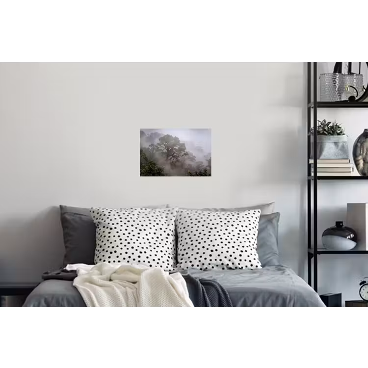 Boom - Mistig - Bos - Groen - Natuur Muursticker klein -slaapkamer