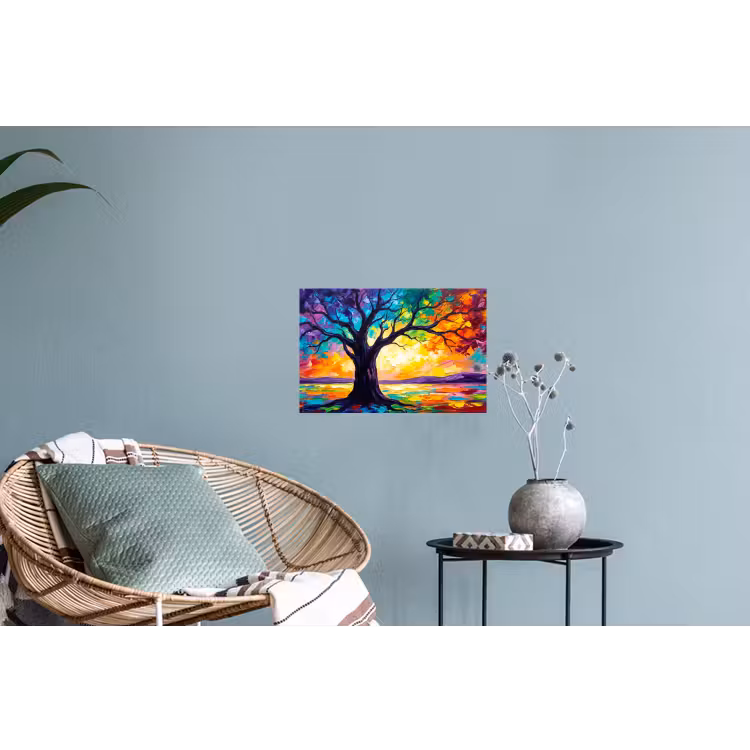 Boom - Landschap - Natuur - Abstract - Kleurrijk Muursticker klein -plant