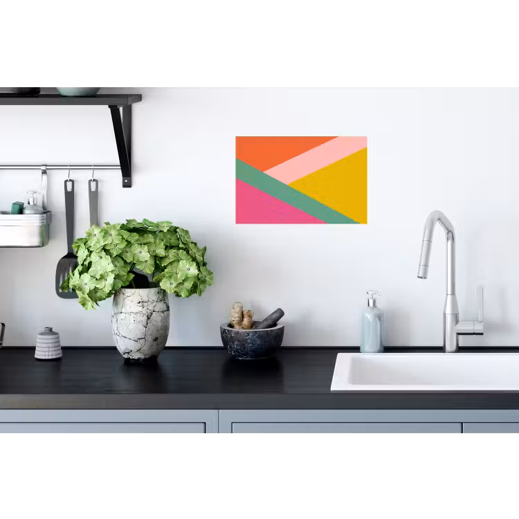 Driehoeken - Kleurrijk - Abstract Muursticker klein -keuken