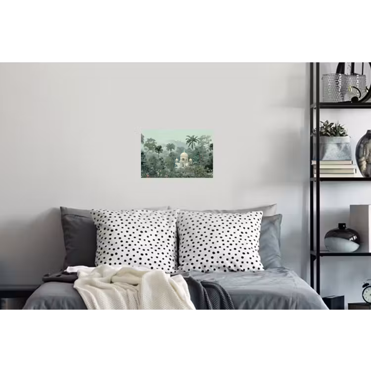 Tropische tuin - Koepelgebouw - Bloemen Muursticker klein -slaapkamer