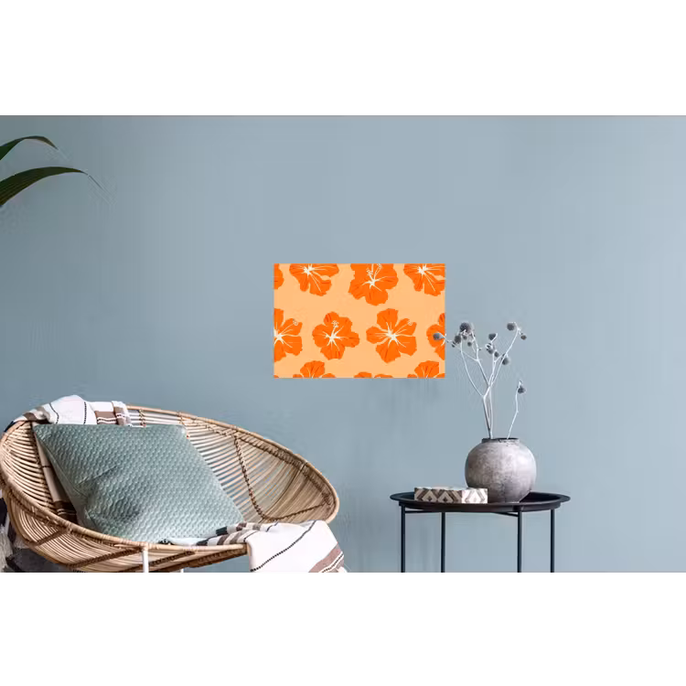 Tropisch - Hibiscus - Oranje Muursticker klein 286 -plant