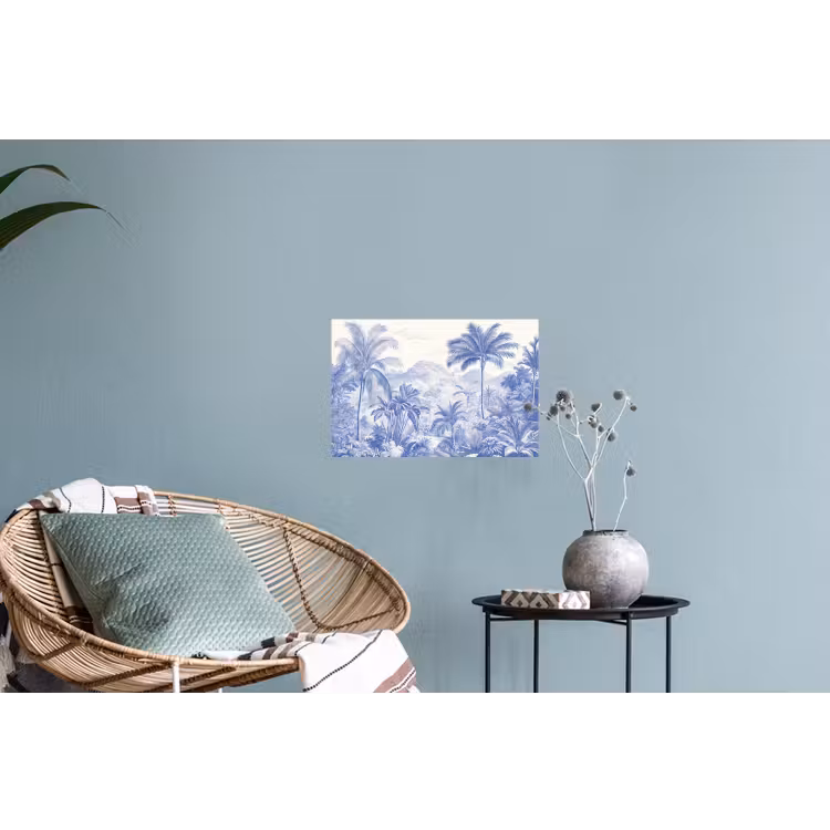 Tropisch - Jungle - Blauw Muursticker klein -plant